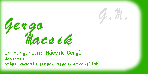 gergo macsik business card